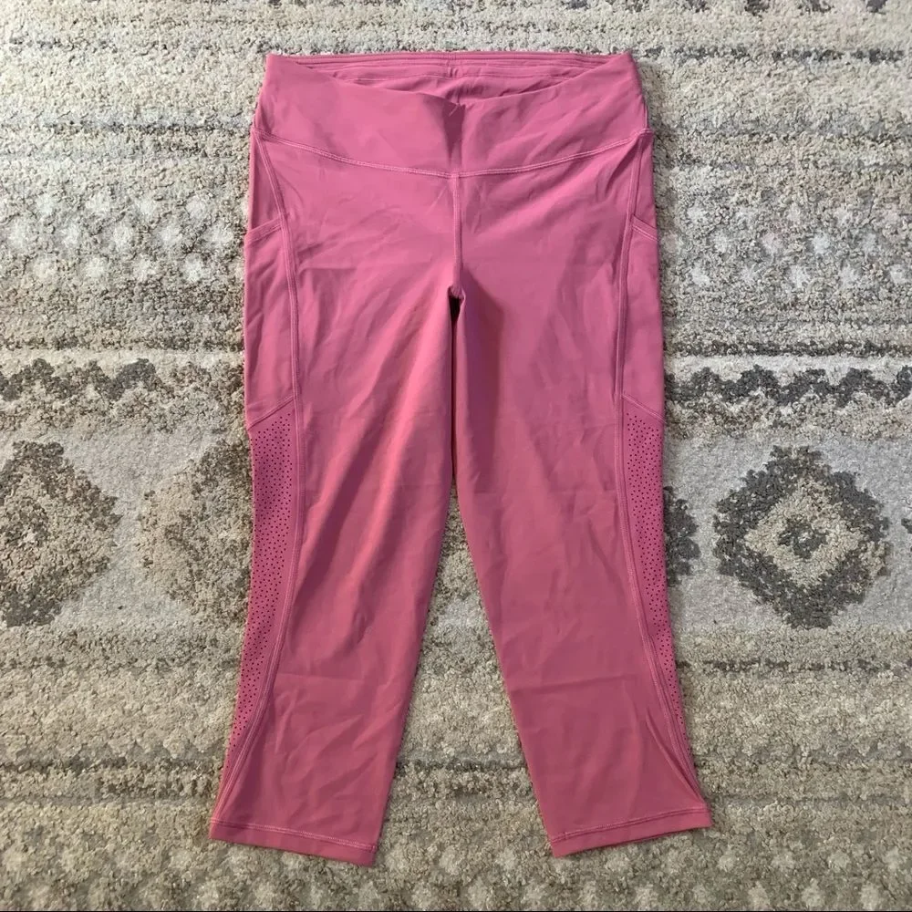 Lululemon Ready To Race Crop Moss Rose Full-On Luon 10
